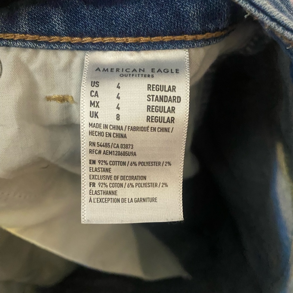 American eagle high rise mini skirt denim distressed size 4 - Picture 5 of 6